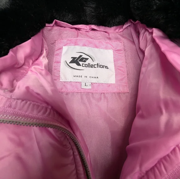Kc Collections Girl's Pink Puffer Jacket Barbie Girly - Picture 3 of 11